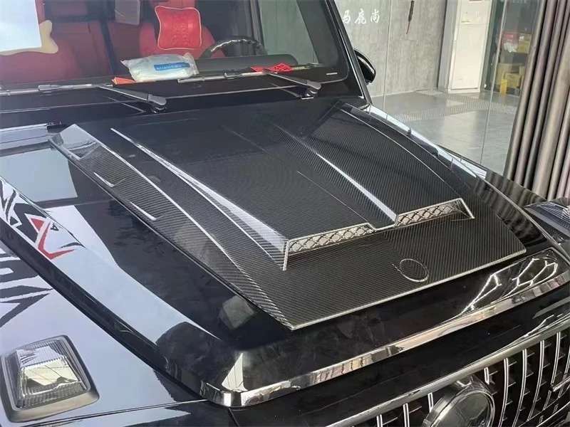 W464 Dry Carbon Fiber Front Bumper Hood Bonnet Cover for  W464 New G-class Made by Aluminum Alloy Mould